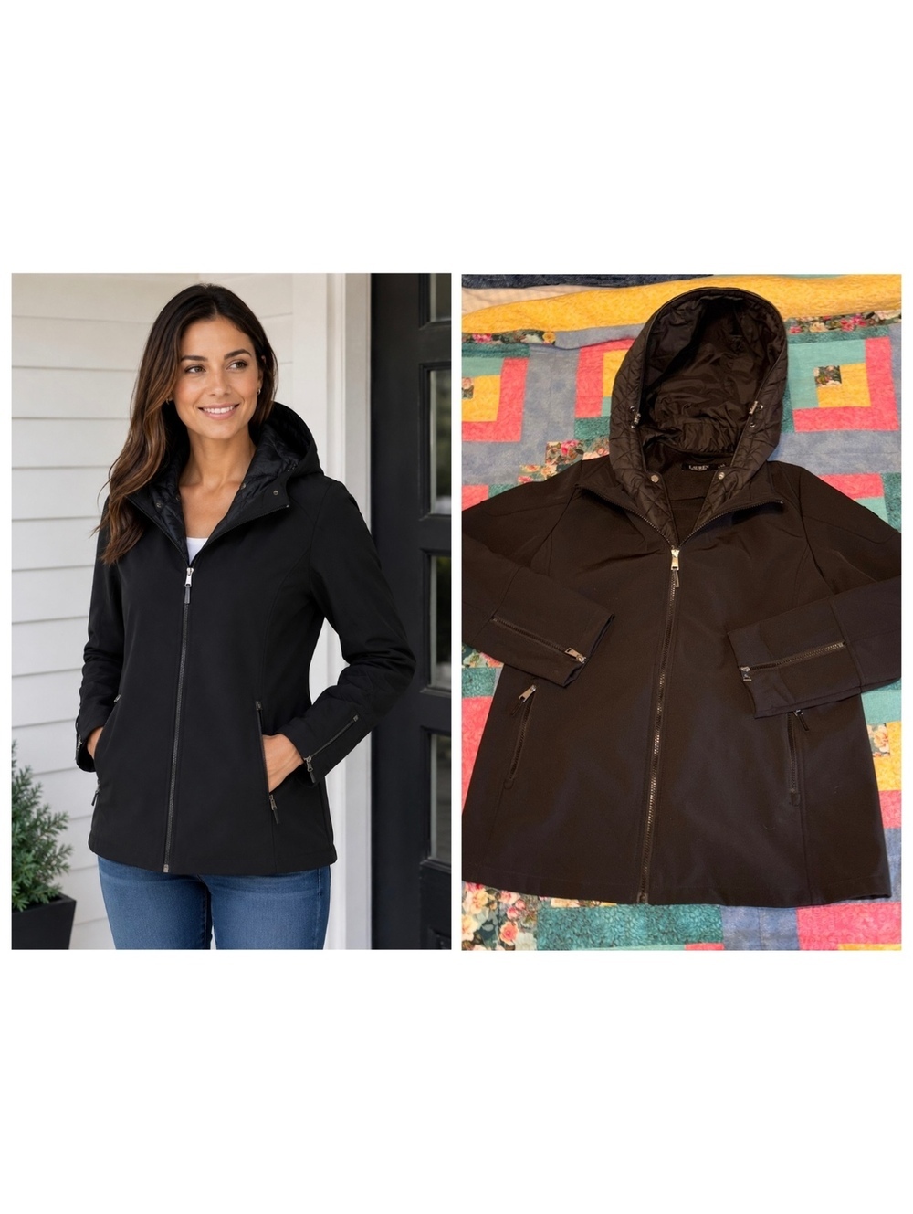 Lauren Ralph Lauren NEW $220 Black Label Womans Medium Quilted Softshell Jacket